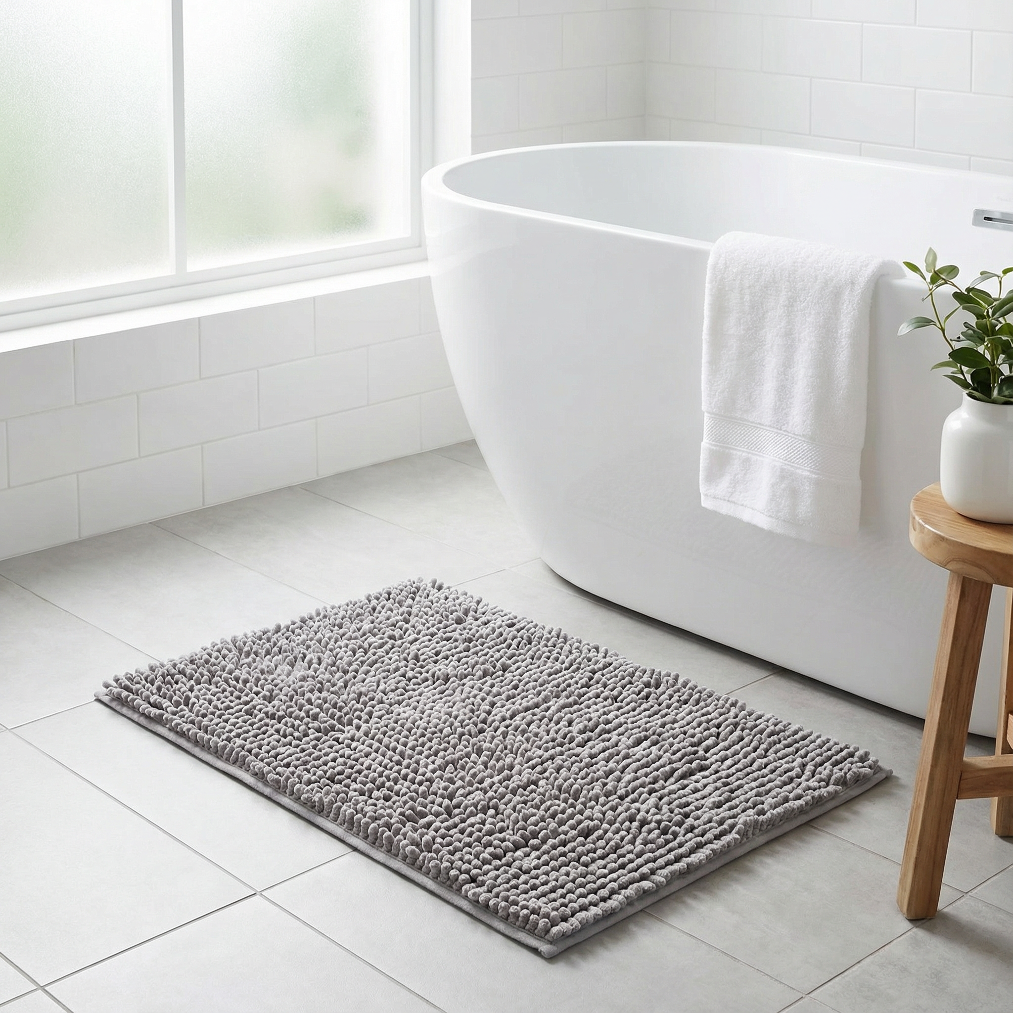 Absorberende Chenille Badmat | Zachte Antislip Microvezel Badkamermat