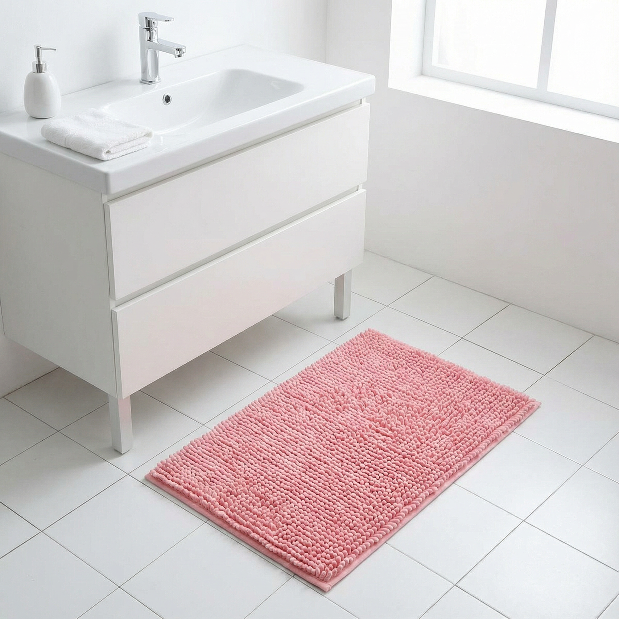 Absorberende Chenille Badmat | Zachte Antislip Microvezel Badkamermat