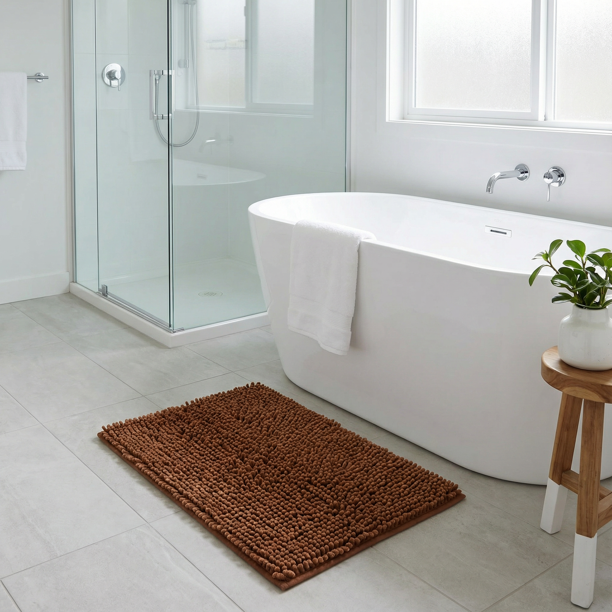 Absorberende Chenille Badmat | Zachte Antislip Microvezel Badkamermat