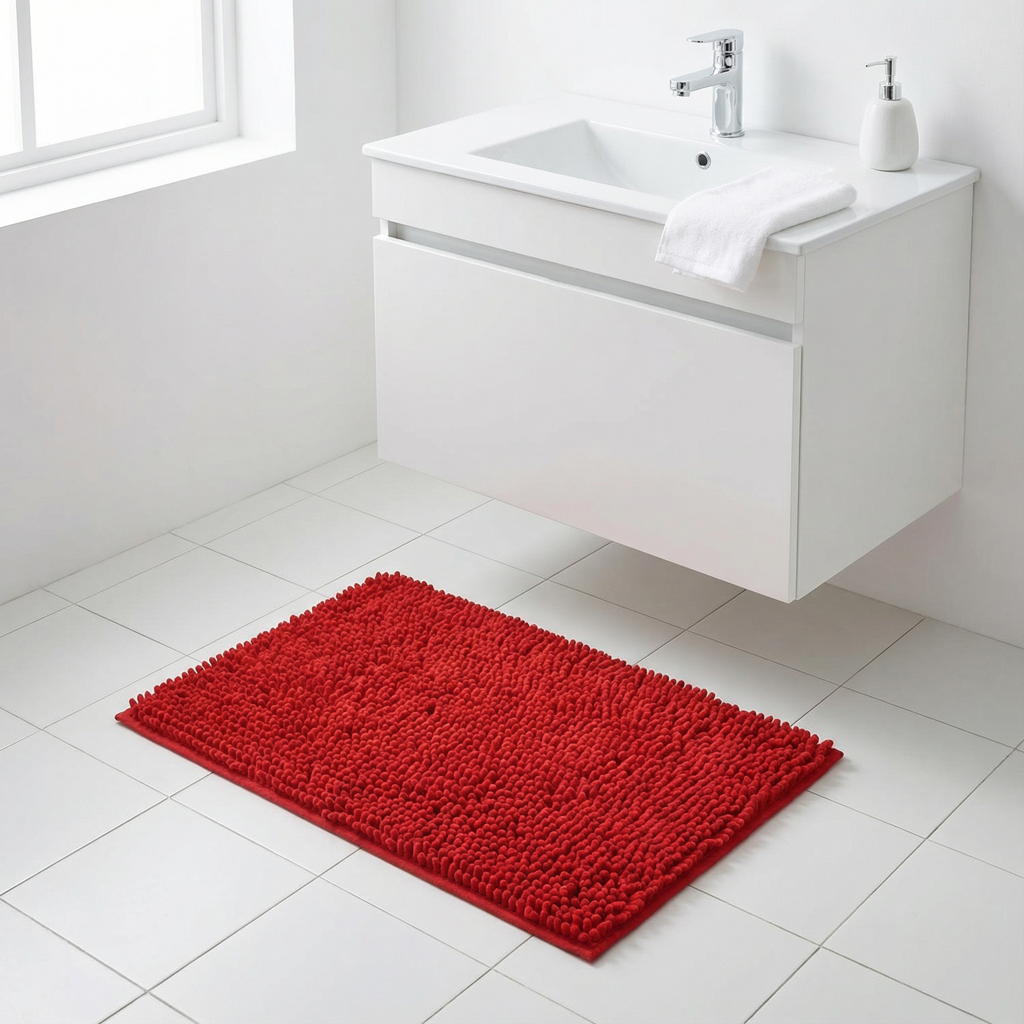 Absorberende Chenille Badmat | Zachte Antislip Microvezel Badkamermat