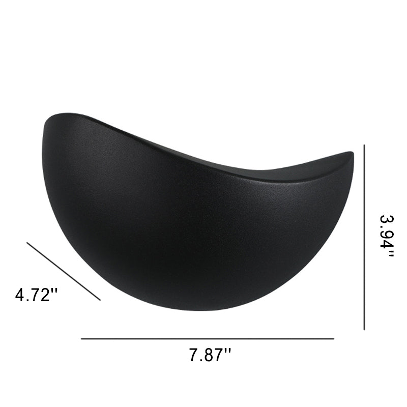 Minimalistische halfronde LED-wandlamp van aluminium in wit en goud