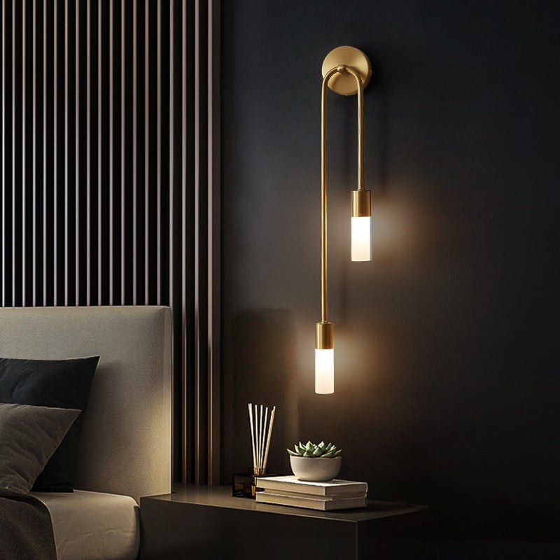 Neto - Moderne LED wandlamp met gouden afwerking en 2 lichtpunten