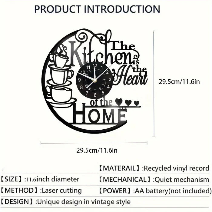 Large Minimalist Wall Clock – Silent Kitchen Clock with Large Numbers