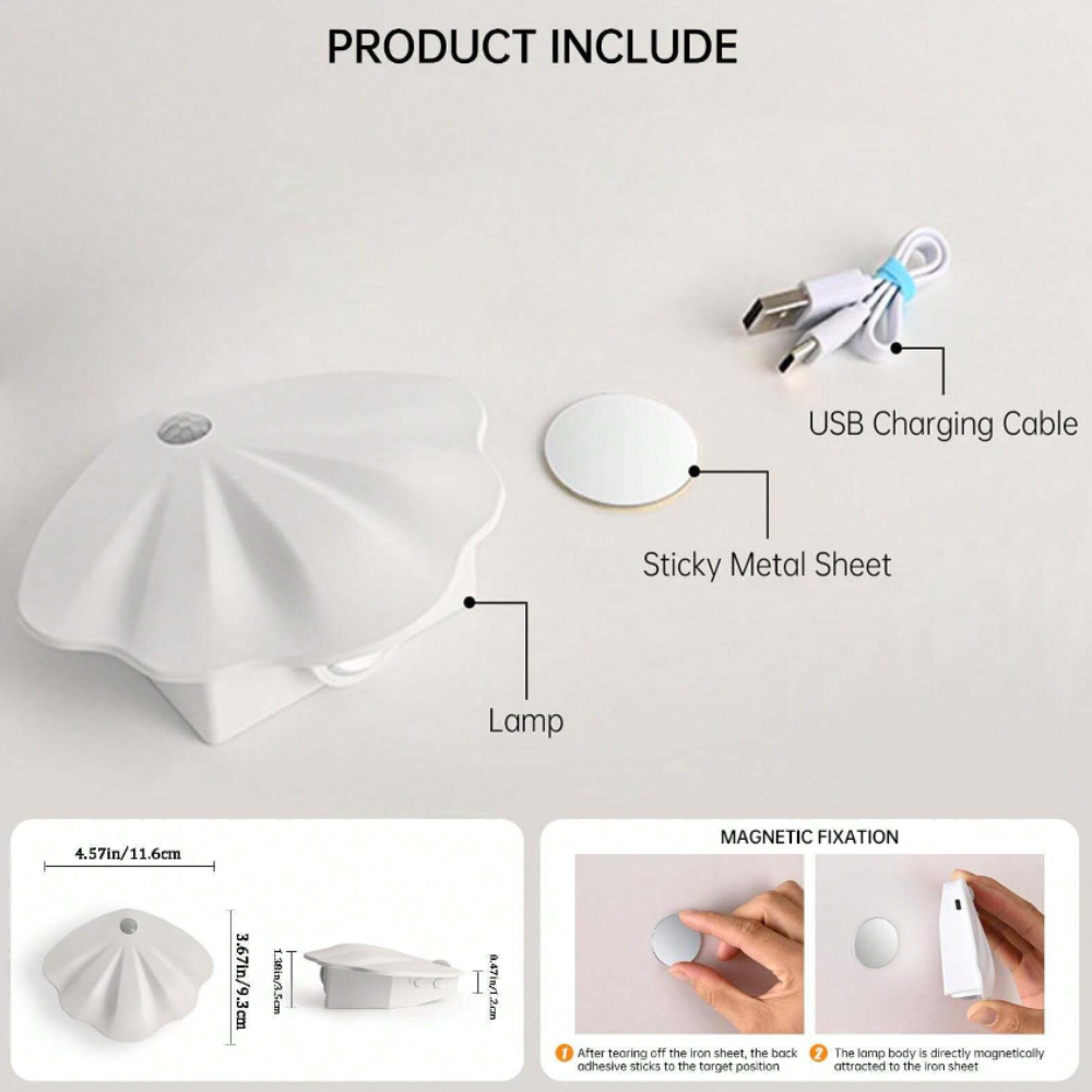 Shell Motion Sensor Lamp – USB Rechargeable Motion Sensor Lamp