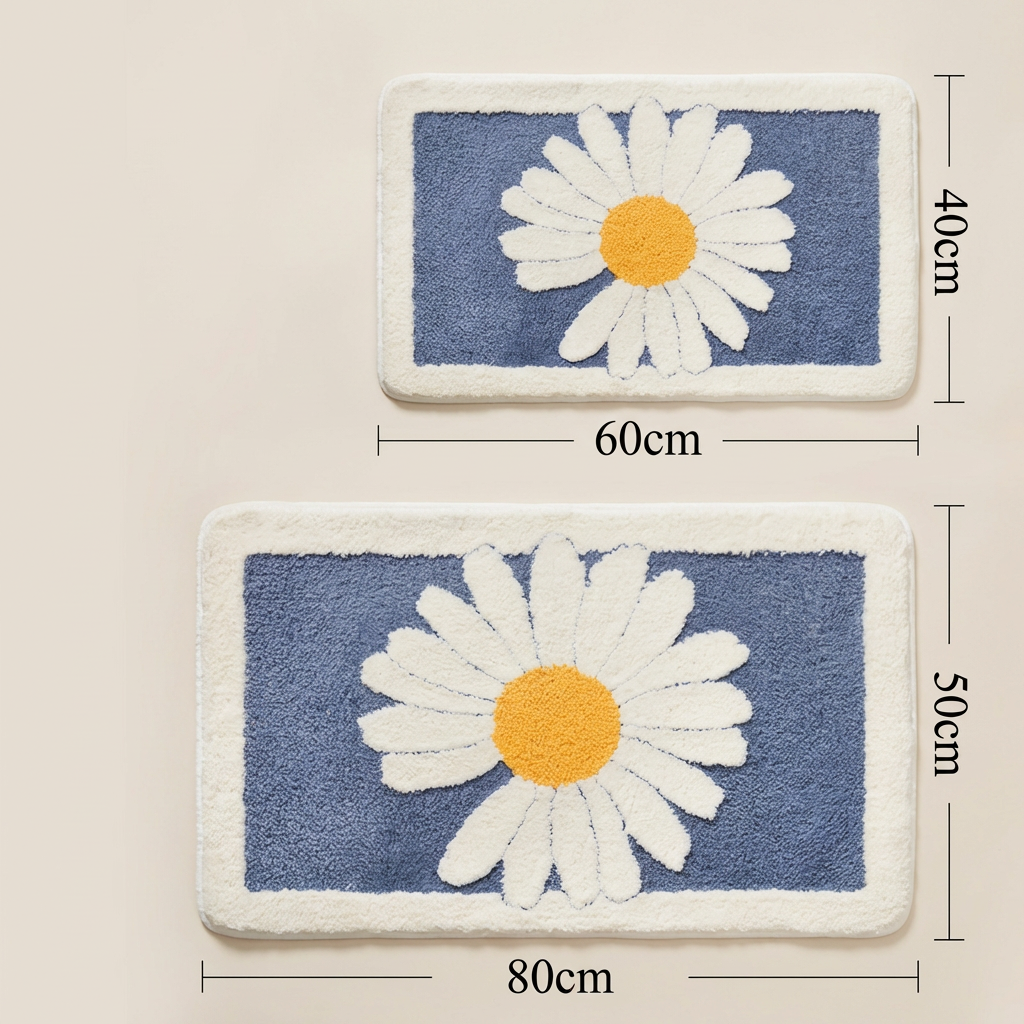 Zachte Bloemen Badmat | Antislip Microvezel Badkamermat
