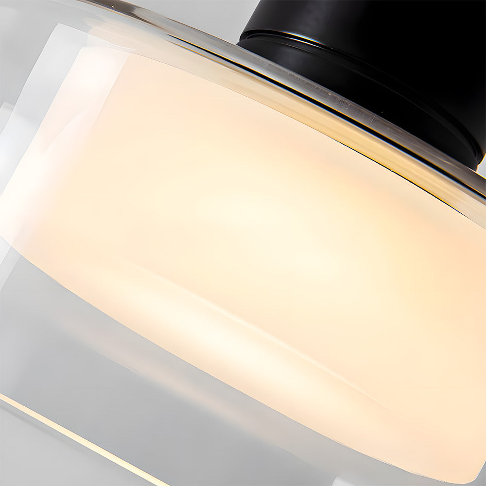 Glazen Smokey LED Plafondlamp – Compact Design voor Hal en Gang