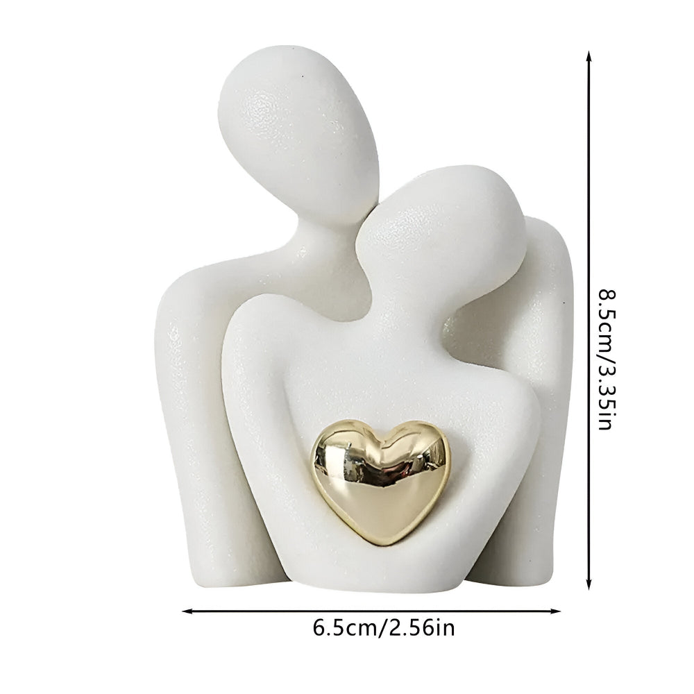 MonoHeart Sculptuur – Modern Minimalistisch Paarbeeldje Van Keramiek