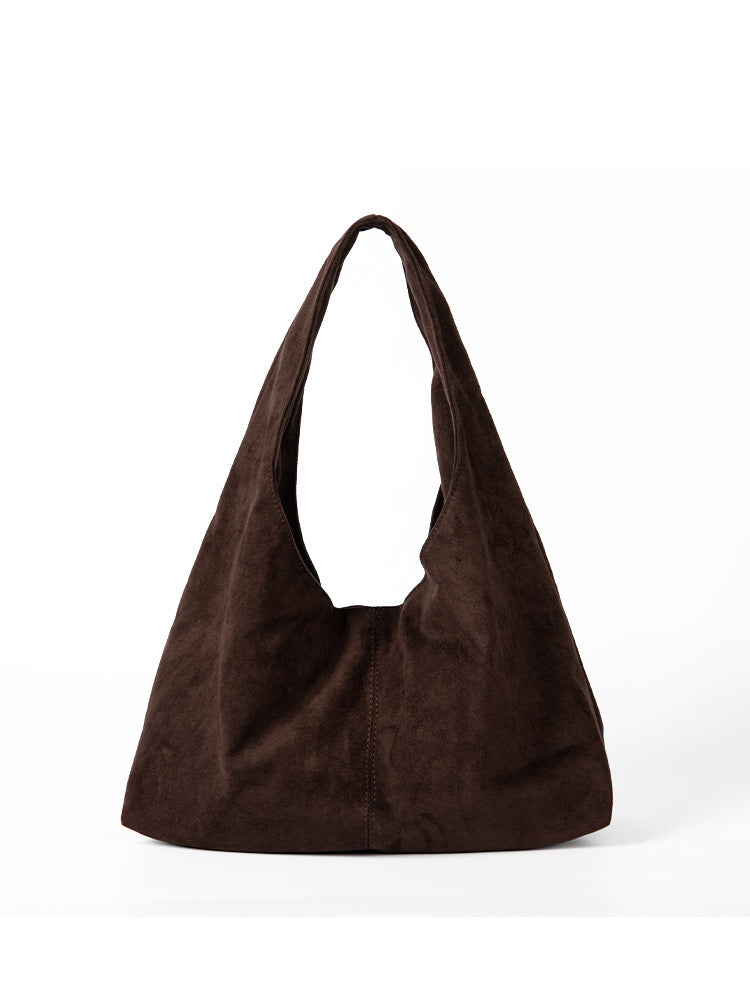 Oversized Suède Handtas | Minimalistische Schoudertas Voor Werk & Reizen