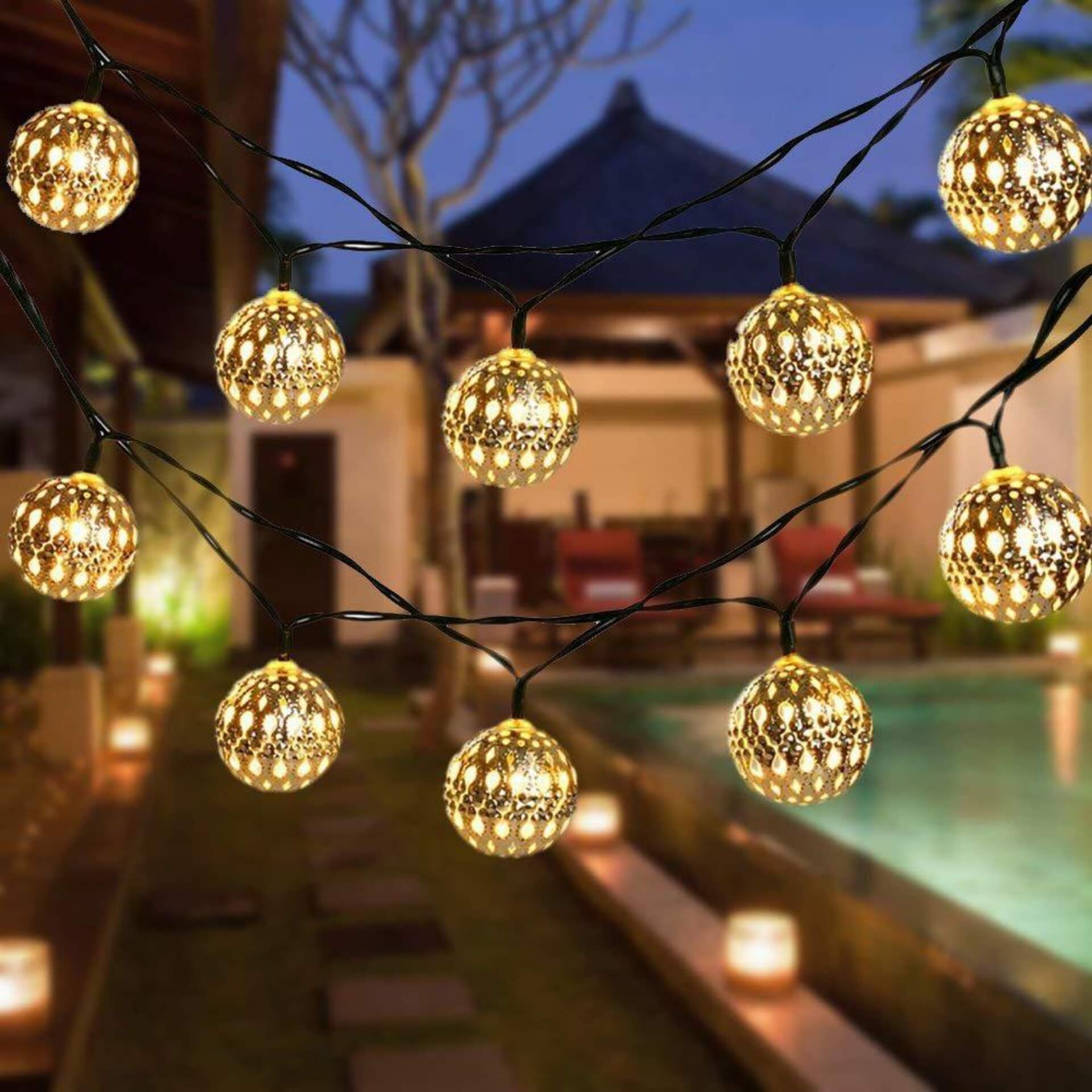 Stijlvolle Marokkaanse LED String Light – 20/30/50 Lampjes voor Binnen & Buiten