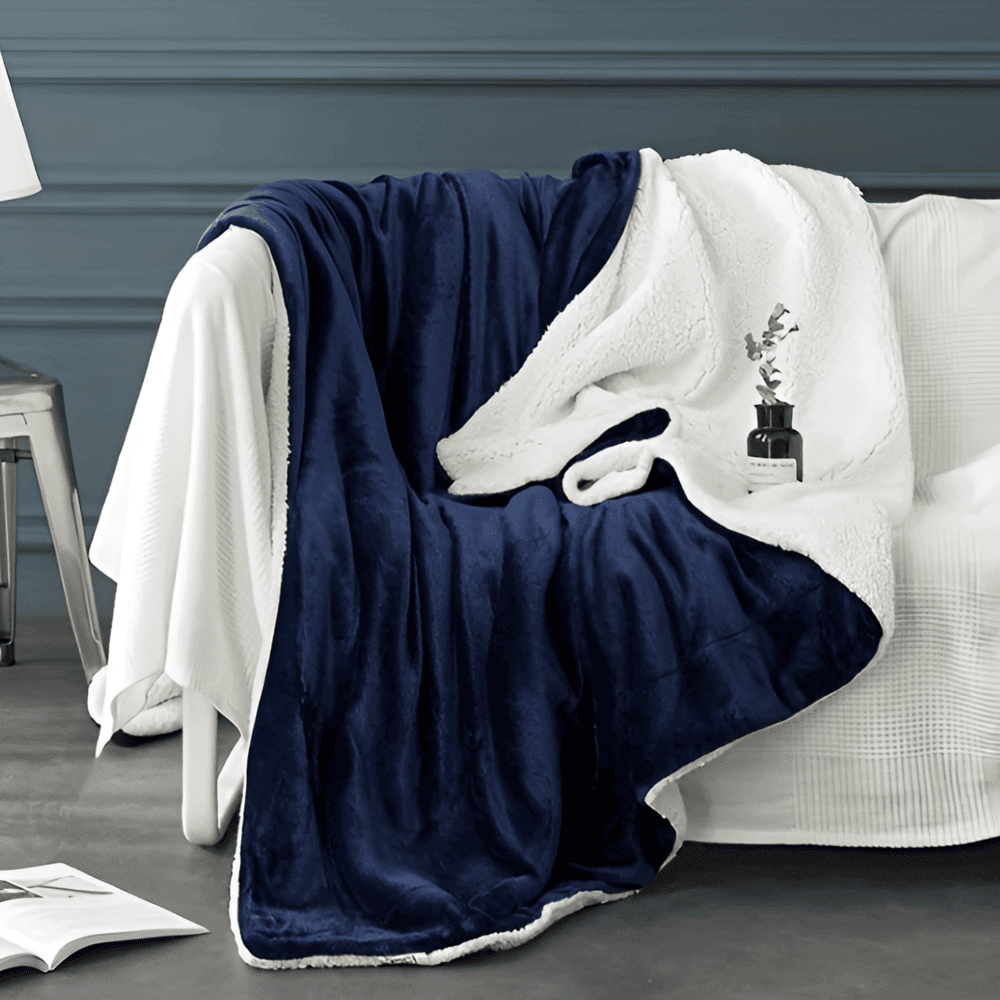 Gezellige Pluche Plaid – Dikke en Zachte Sherpa Flanellen Deken