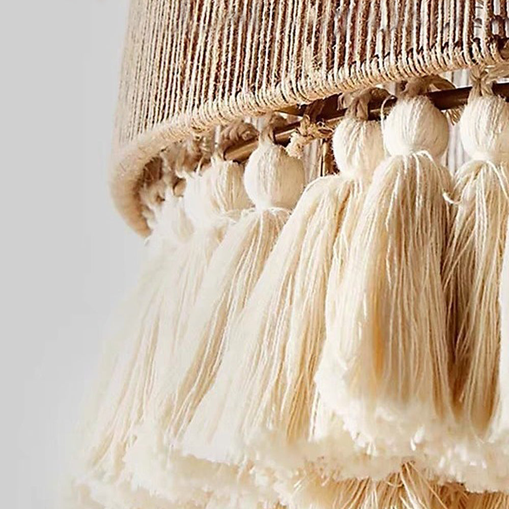 Suspension Ronde en Corde Boho – Fait Main et Ambiance Chaleureuse