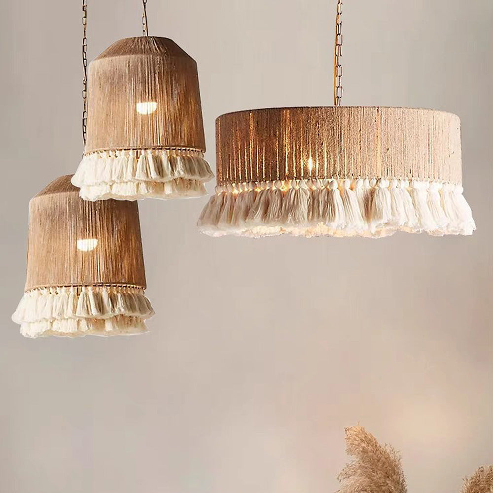 Suspension Ronde en Corde Boho – Fait Main et Ambiance Chaleureuse