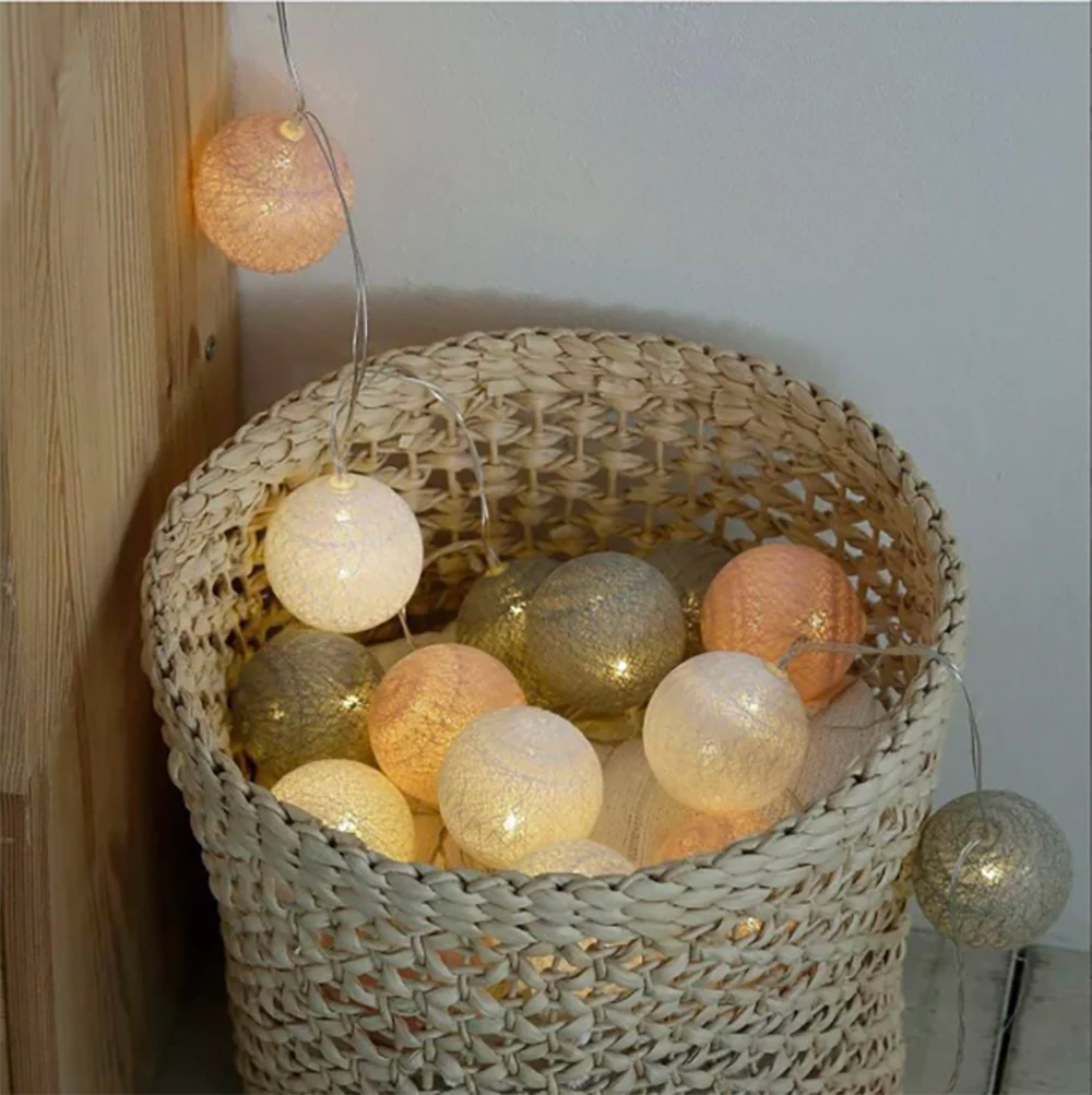 Katoenen Lichtbollen Slinger – Creëer Sfeer en Warmte in Elke Ruimte