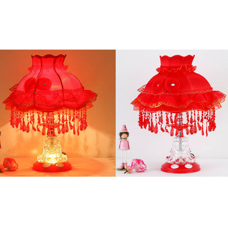 Moderne Stoffen Tafellamp – Glas & Textiel, E26 Fitting, 39 cm Hoog