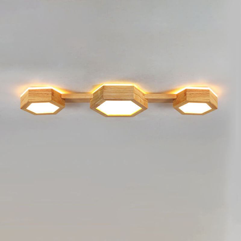 Moderne Houten Japandi LED Plafondlamp –1/2/3 Spots