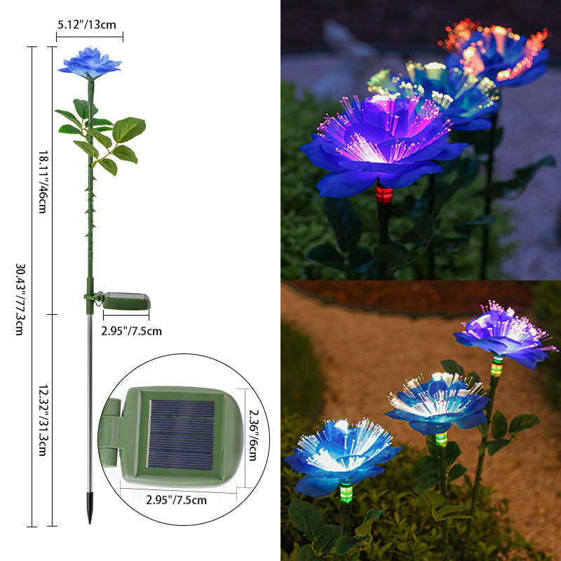 Solar LED Rozen Tuinlamp – Creatief Rood/Roze/Blauw/Champagne – 1.2 V (1 Lichtbron)