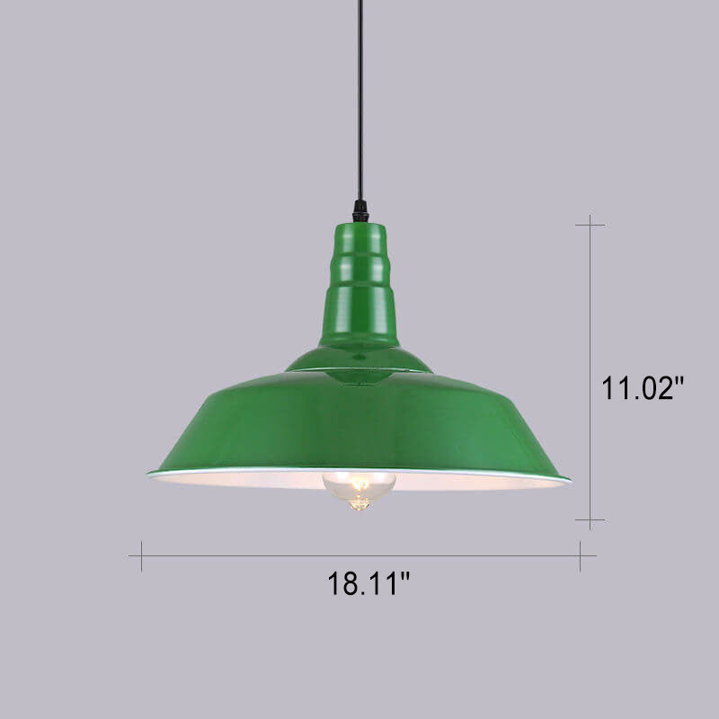 Industriële Elegante Groene Hanglamp in Meerdere Formaten