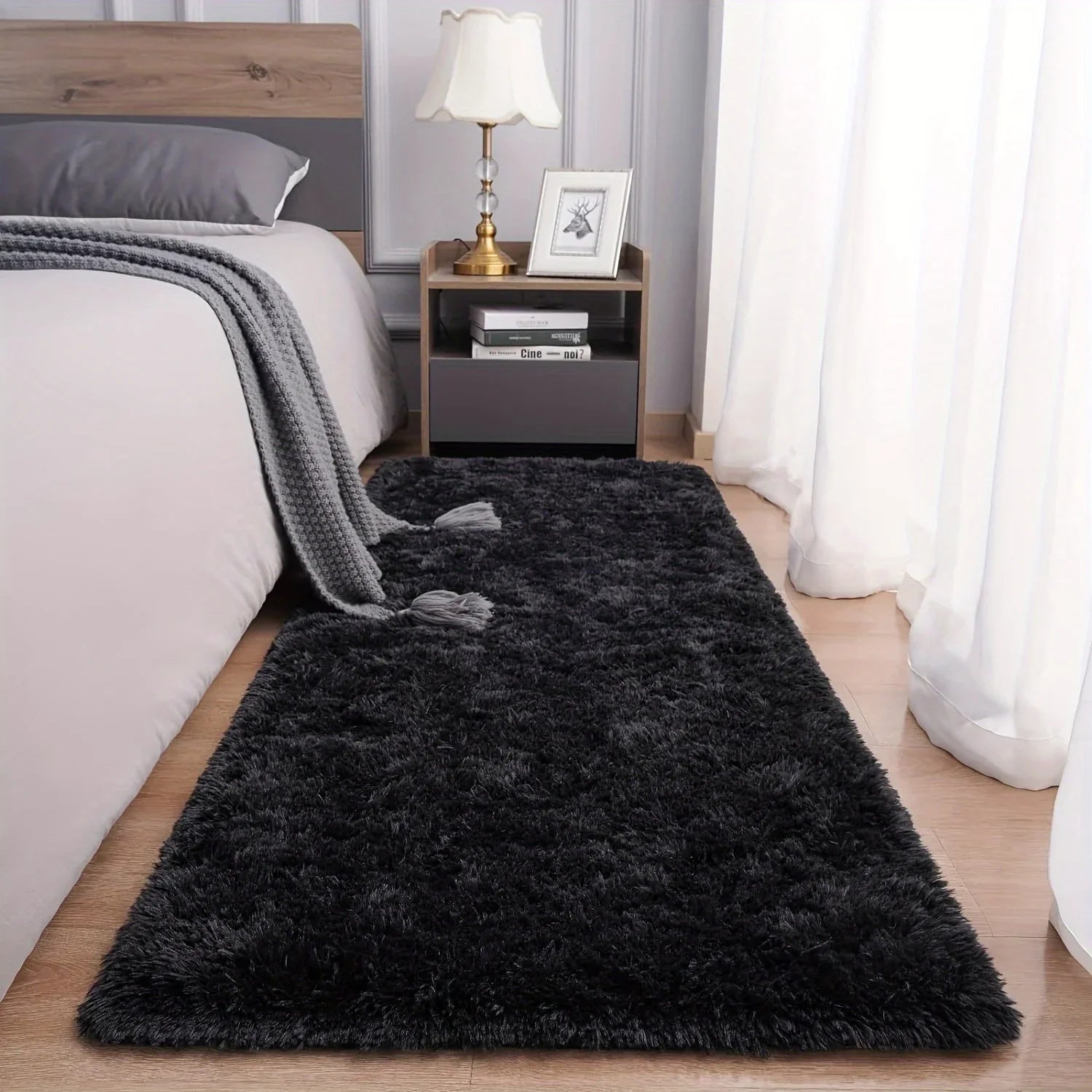 Ultra-Soft Plush Rug – Modern, Washable Carpet for Bedroom and Living Room