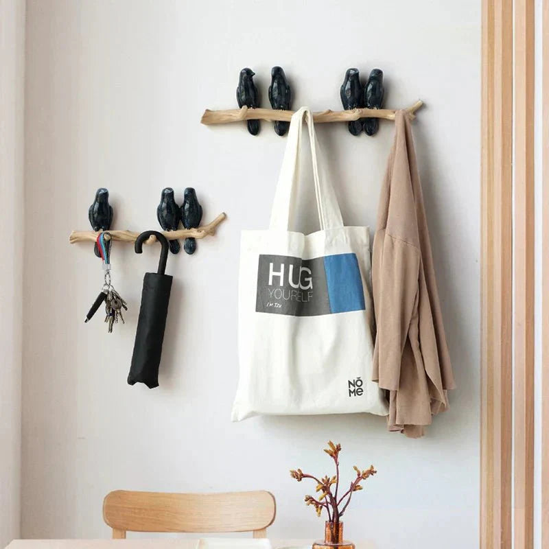 Hars Wandkapstok met Vogelmotief – Stijlvol, Duurzaam & Functioneel