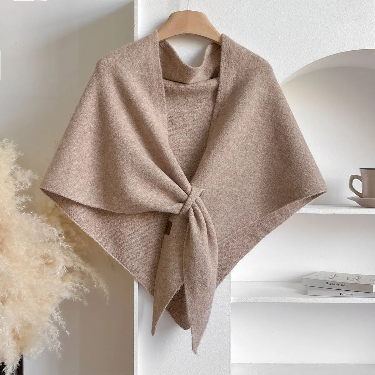 Trendy Driehoekige Sjaal voor Dames – Wolmix, Herfst & Winter Warmte