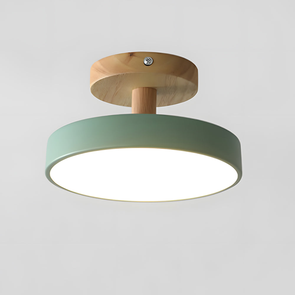 Nörd – Scandinavische Plafondlamp met Houten Basis & Zacht Pastel Design