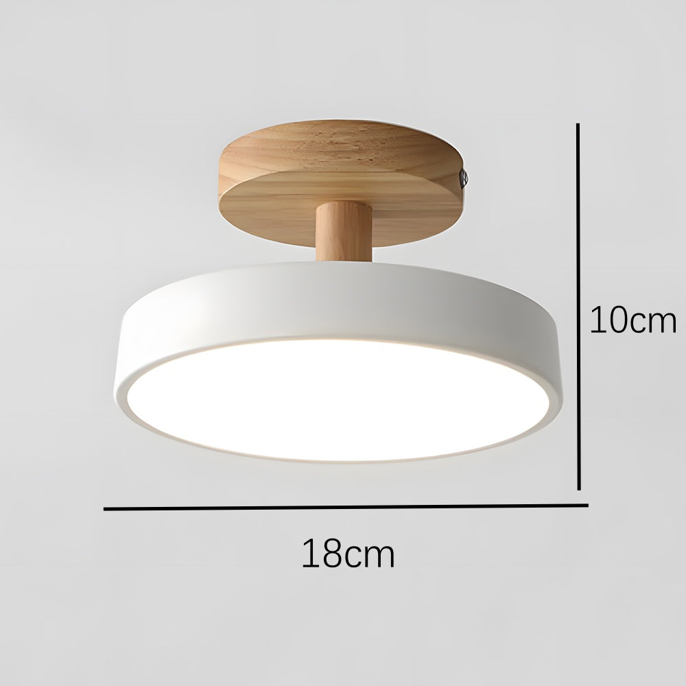 Nörd – Scandinavische Plafondlamp met Houten Basis & Zacht Pastel Design