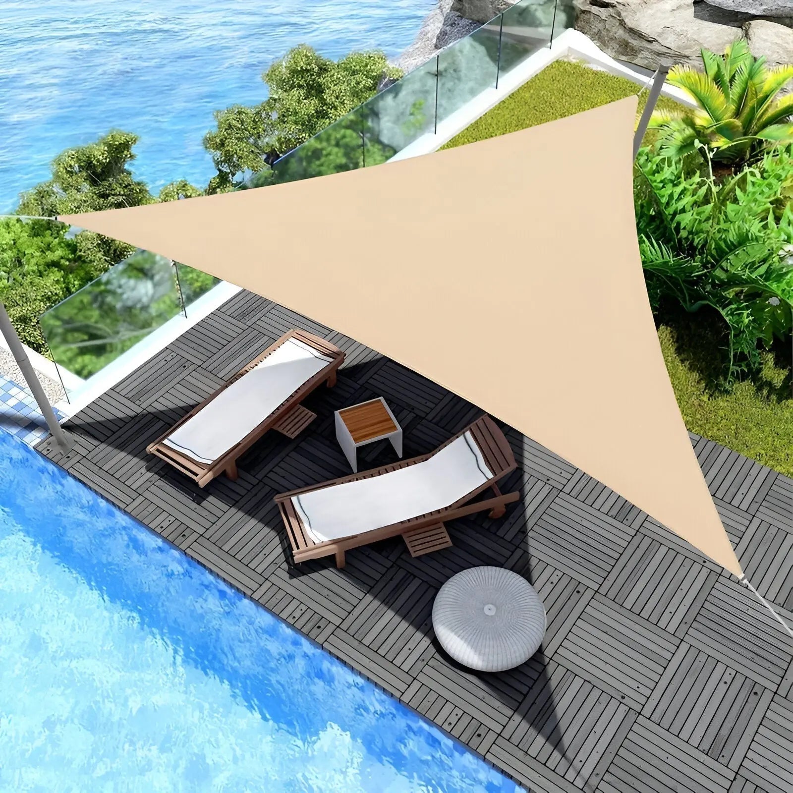 Waterdicht Driehoekig Schaduwdoek – UV Bescherming voor Tuin, Terras & Zwembad