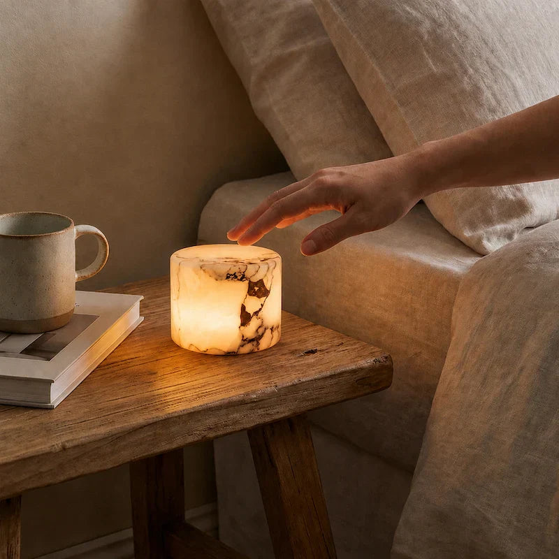 Oplaadbare Marmeren Tafellamp – LED Touch Bedlamp op USB
