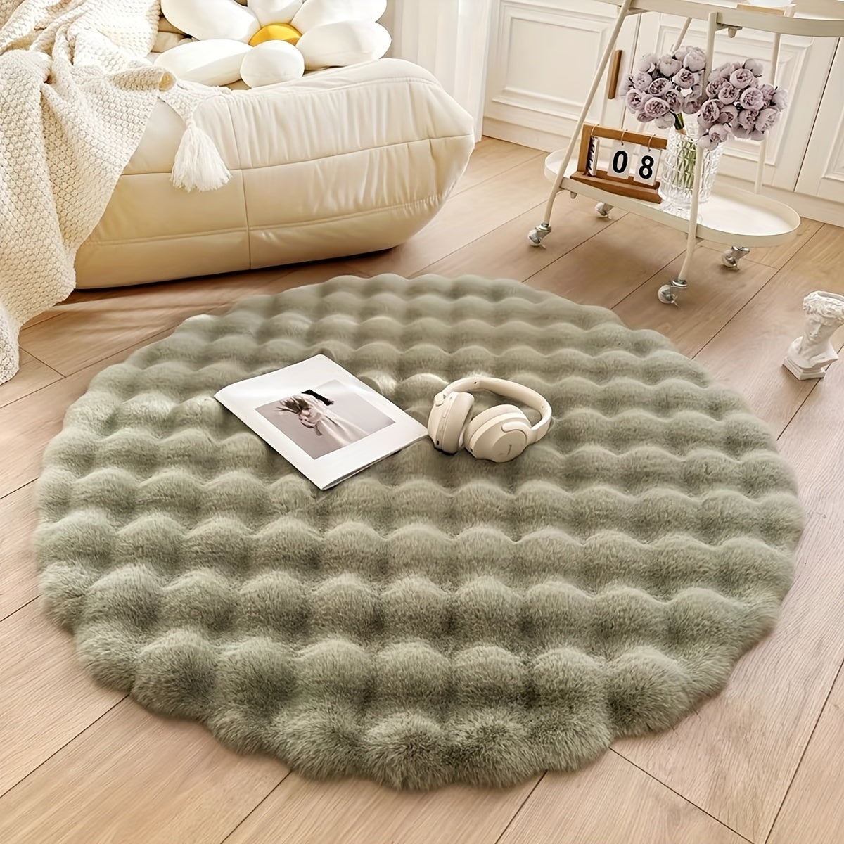 Soft Round Bubble Rug – Comfortable Carpet for Living Room & Bedroom