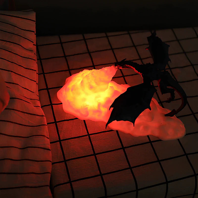 Draken Licht – Oplaadbare 3D Geprinte Draaklamp met Vurige Gloed