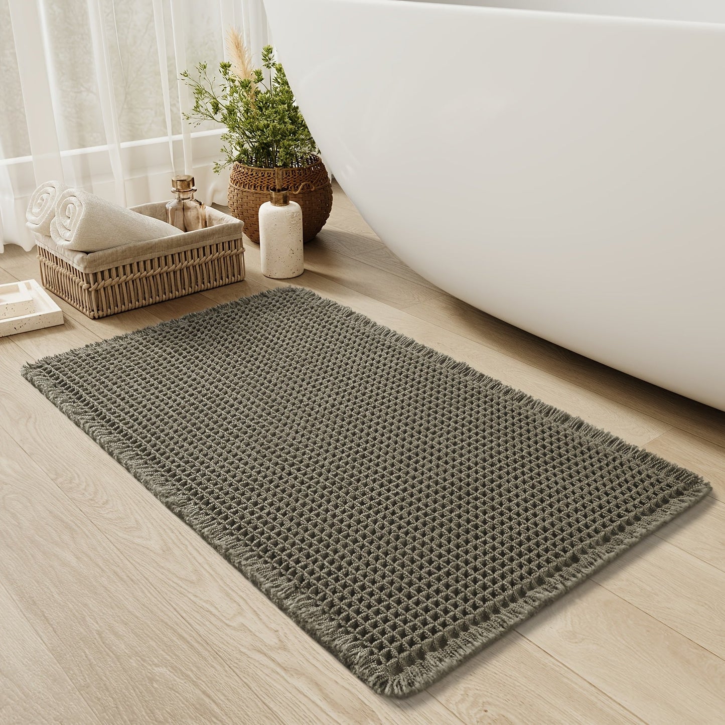 Ultra Absorberende Antislip Badmat – Wafelstructuur & Machinewasbaar Comfort