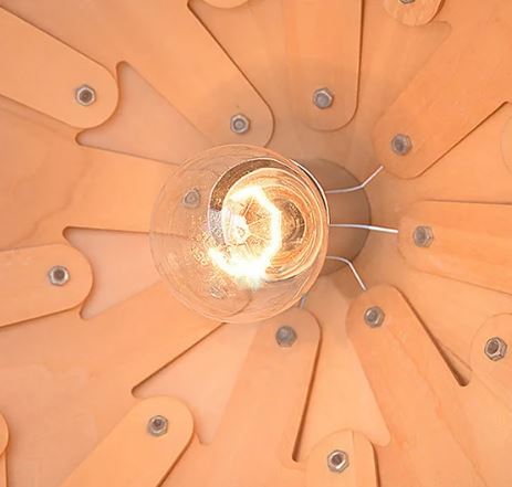 Skandira – Kristal & Eikenhouten Hanglamp met Verstelbare Kabel