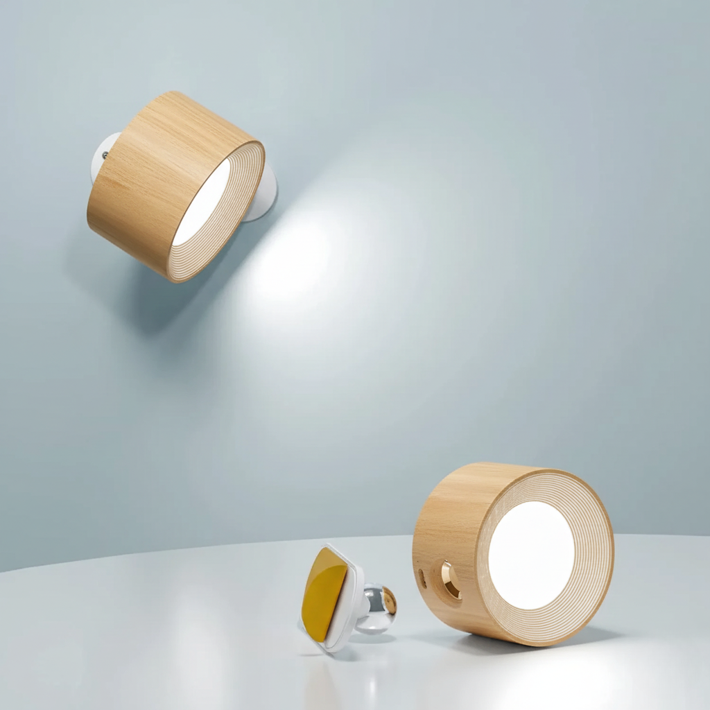 Multifunctionele Draadloze Wandlamp Oplaadbaar & Dimbaar met 360° Rotatie