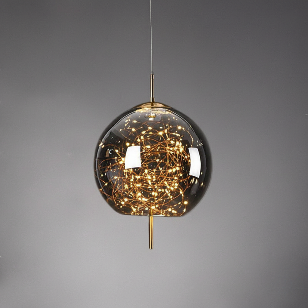 Scandinavische Glazen LED Hanglamp met Warm Design – Amber of Antracietgrijs