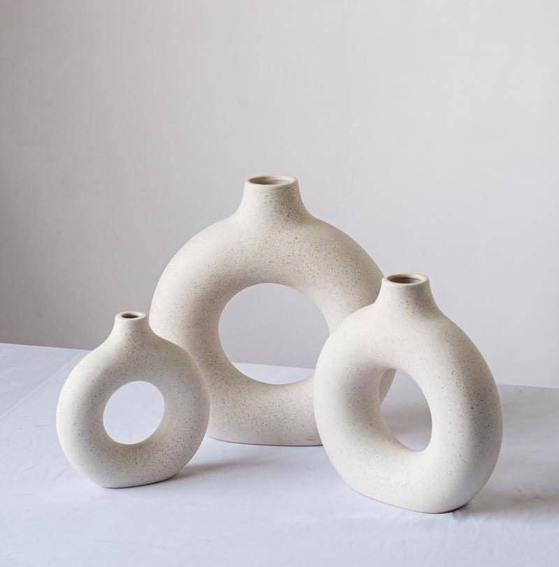 Lumio – Japandi Ronde Keramische Vaas Minimalistisch Design