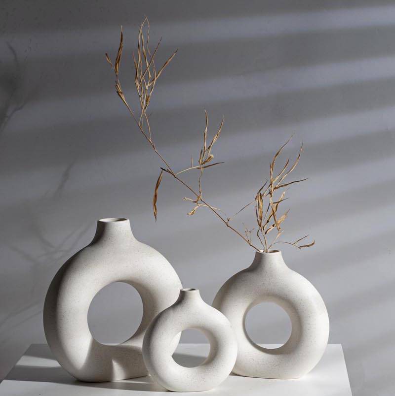 Lumio – Japandi Ronde Keramische Vaas Minimalistisch Design