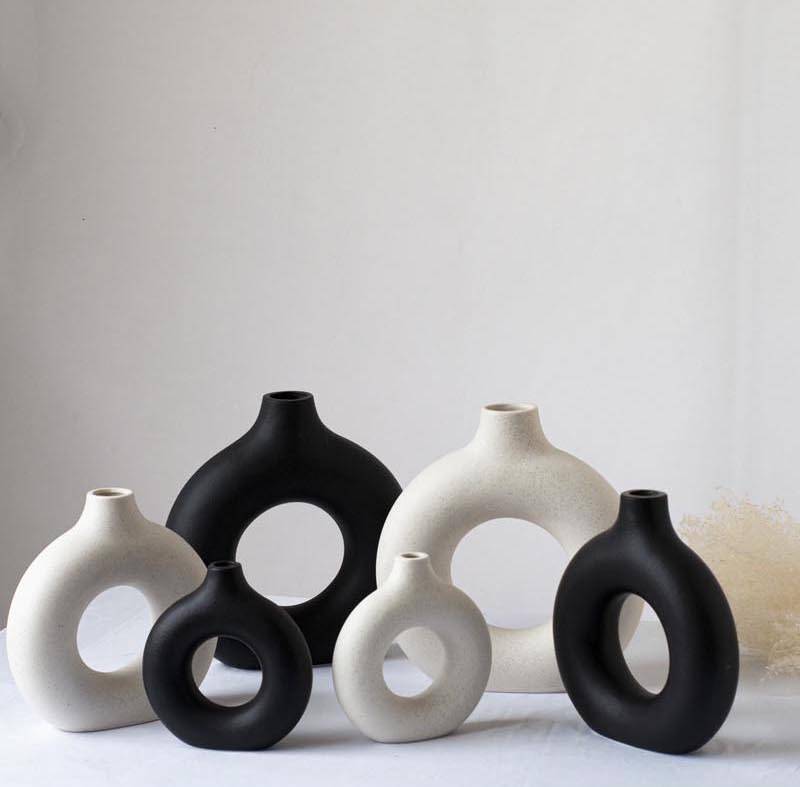 Lumio – Japandi Ronde Keramische Vaas Minimalistisch Design