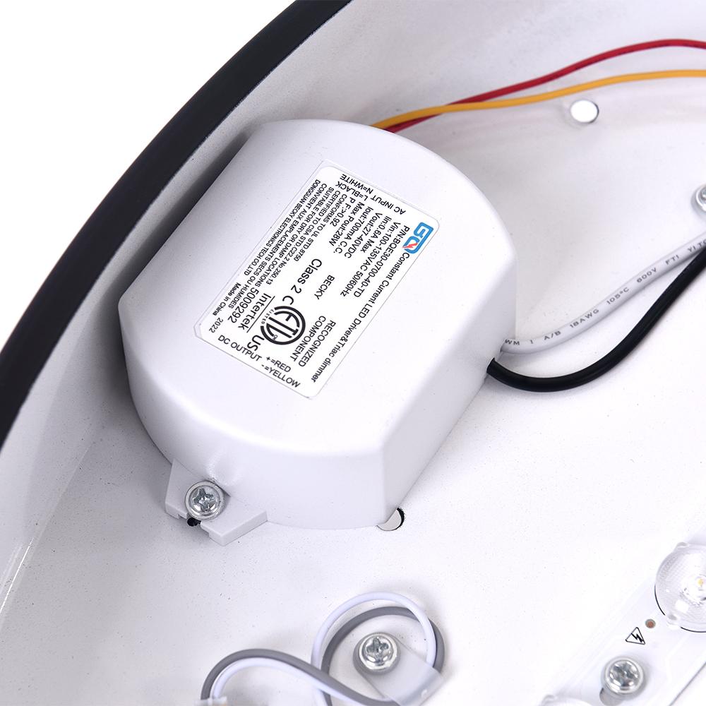 Erda – Moderne LED Plafondlamp met Acryl Kap (Zwart, 40/50 cm)