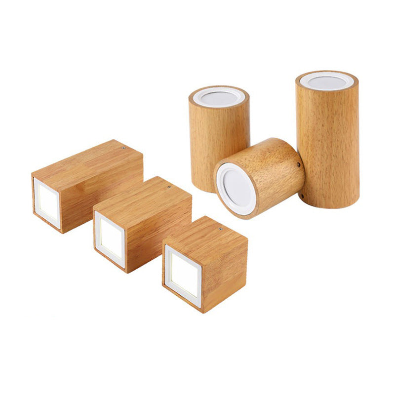 Moderne Houten LED Plafondlamp – Rubberwood & Acryl, 3 Formaten