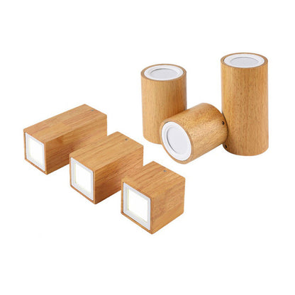 Moderne Houten LED Plafondlamp – Rubberwood & Acryl, 3 Formaten