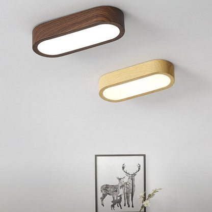 Moderne Houten Plafondlamp – Hout/Walnoot Houtnerf – LED 8W