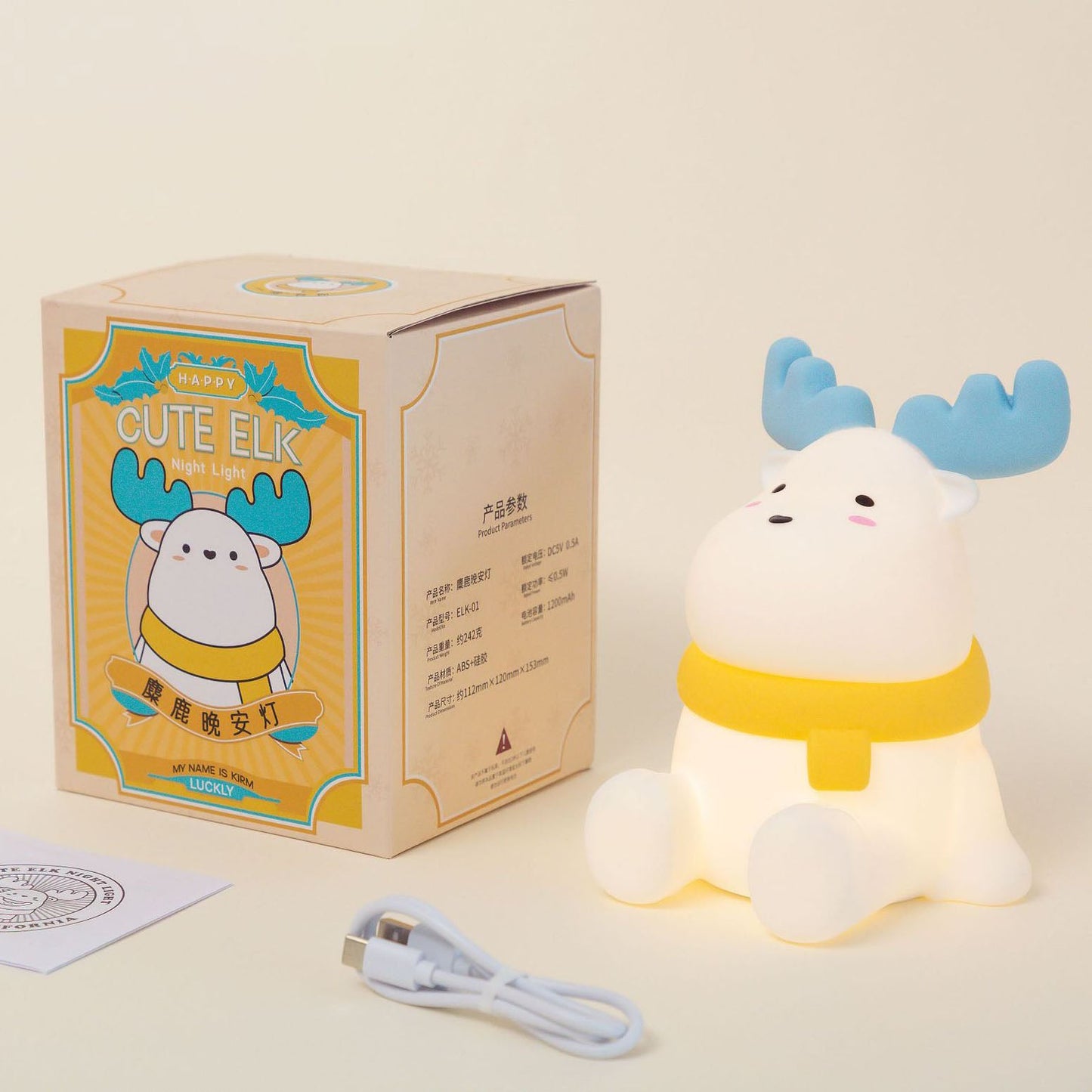 Rendier Silicone Tafellamp met Geïntegreerde LED – USB Oplaadbaar