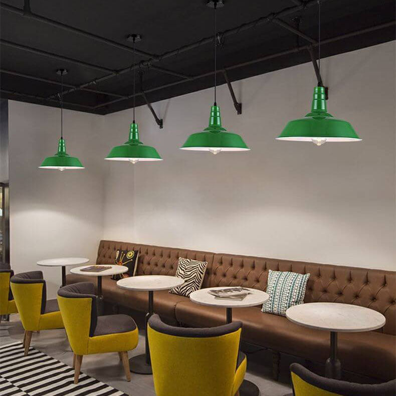 Industriële Elegante Groene Hanglamp in  Meerdere Formaten