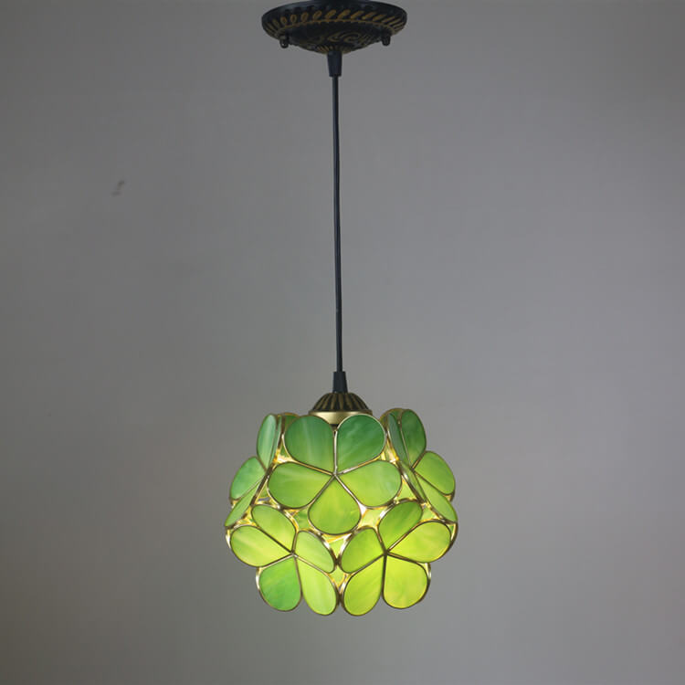 Vintage Glazen Hanglamp – Kleurrijk Handgemaakt Design