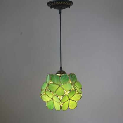 Vintage Glazen Hanglamp – Kleurrijk Handgemaakt Design