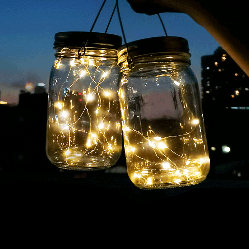 Solar LED Buitenlamp – Art Deco Wit/Geel –  (20 LED’s)