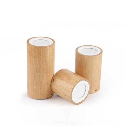 Moderne Houten LED Plafondlamp – Rubberwood & Acryl, 3 Formaten