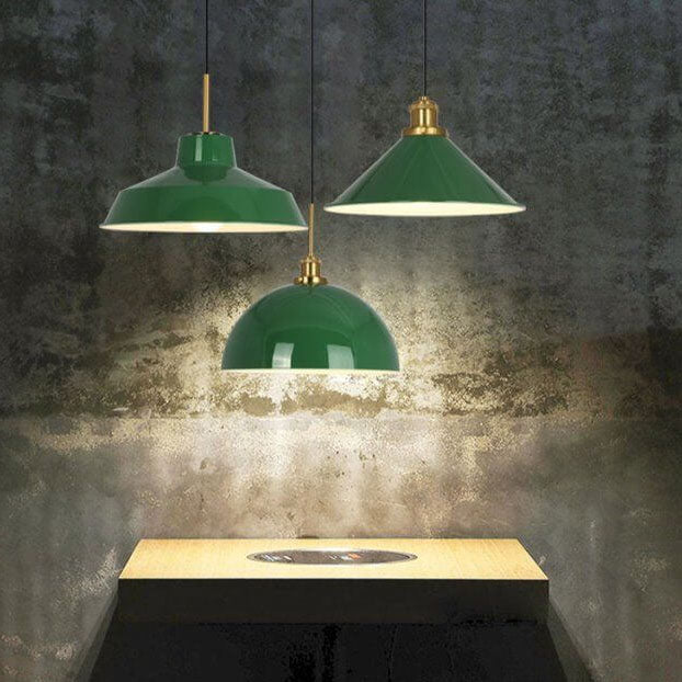 Industriële Groene Hanglamp – Meerdere Formaten