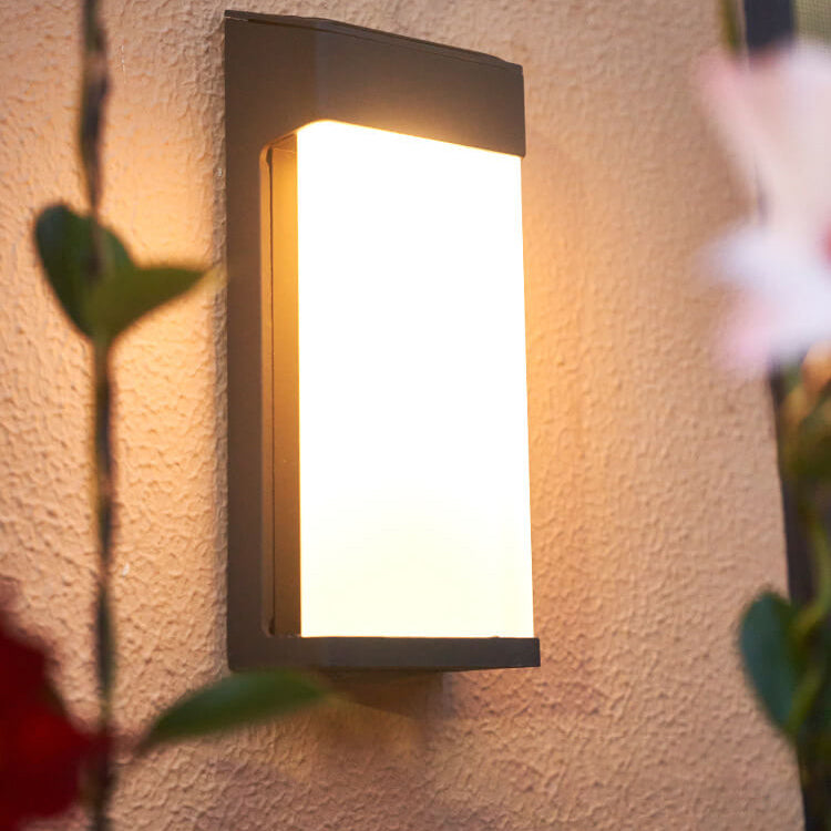 Solar Vierkante Matglazen LED Buitenlamp | Waterdichte Solar Wandlamp