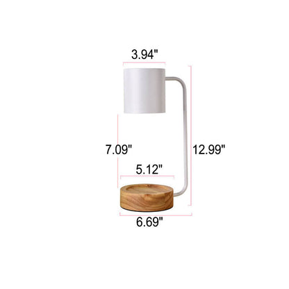 Moderne Houten Tafellamp met Kaarshouder